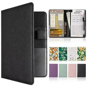 Server Book – Compact Organizer with Clear and Money Pockets, Pen Holder, Fits Apron Perfectly, Leather Waitress Book