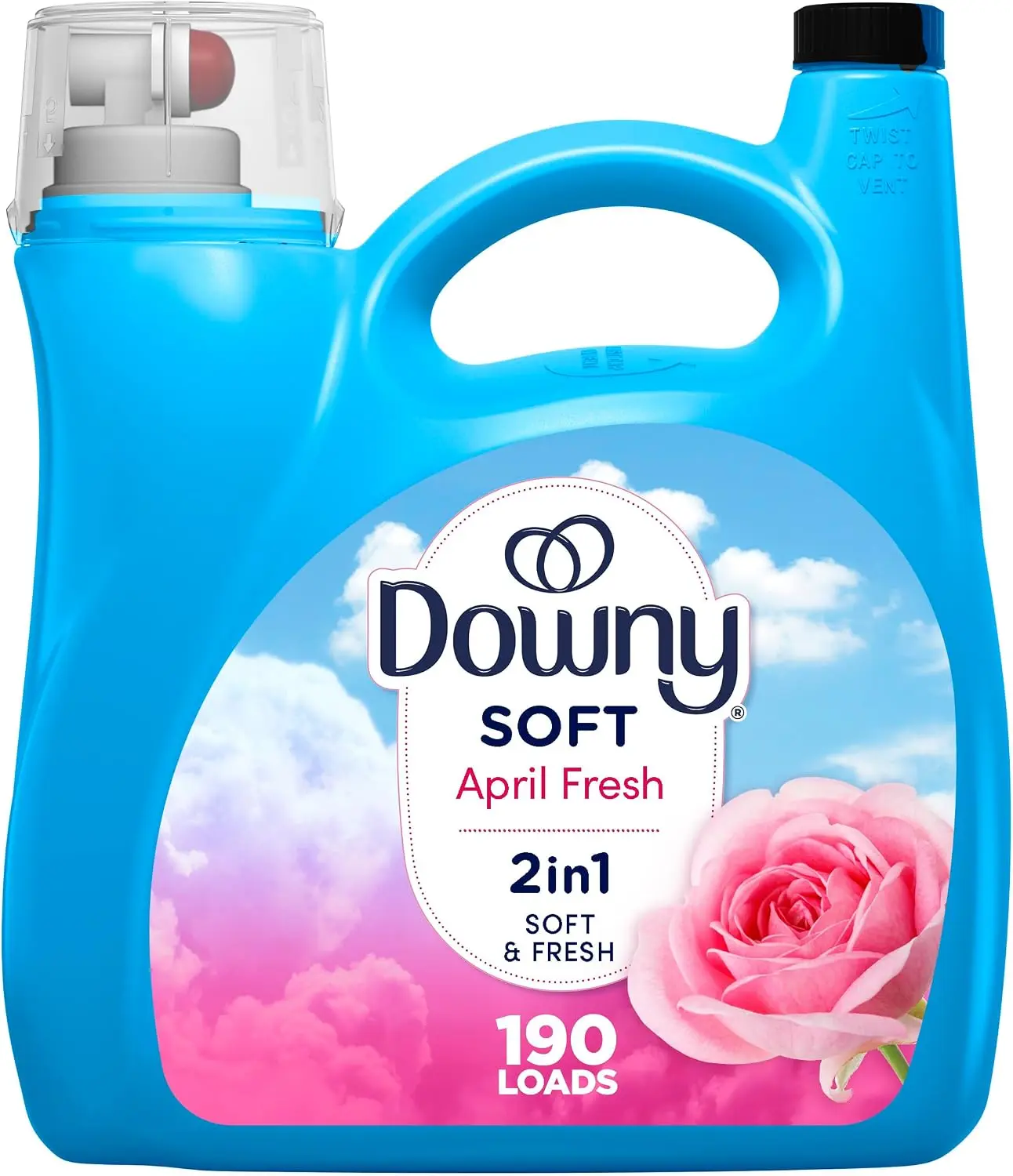 Downy Liquid Fabric Softener, April Fresh 2-in-1 Fresh & Soft, 140 Fl Oz, 190 Loads, Fabric Conditioner For Freshness And Softness