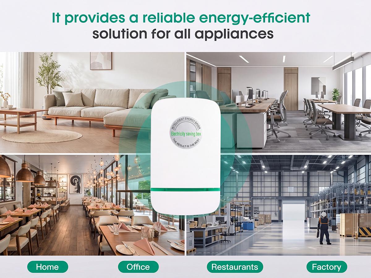 4PCS Electricity Saving Box, Energy Saving Device, Smart Save Plug, Power Saver with Voltage Optimization, Surge Protection, Plug&Play,  for Home/Office/Restaurants/Factory