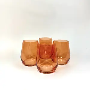 Aperol Orange - Stemless Colored Wine Glasses