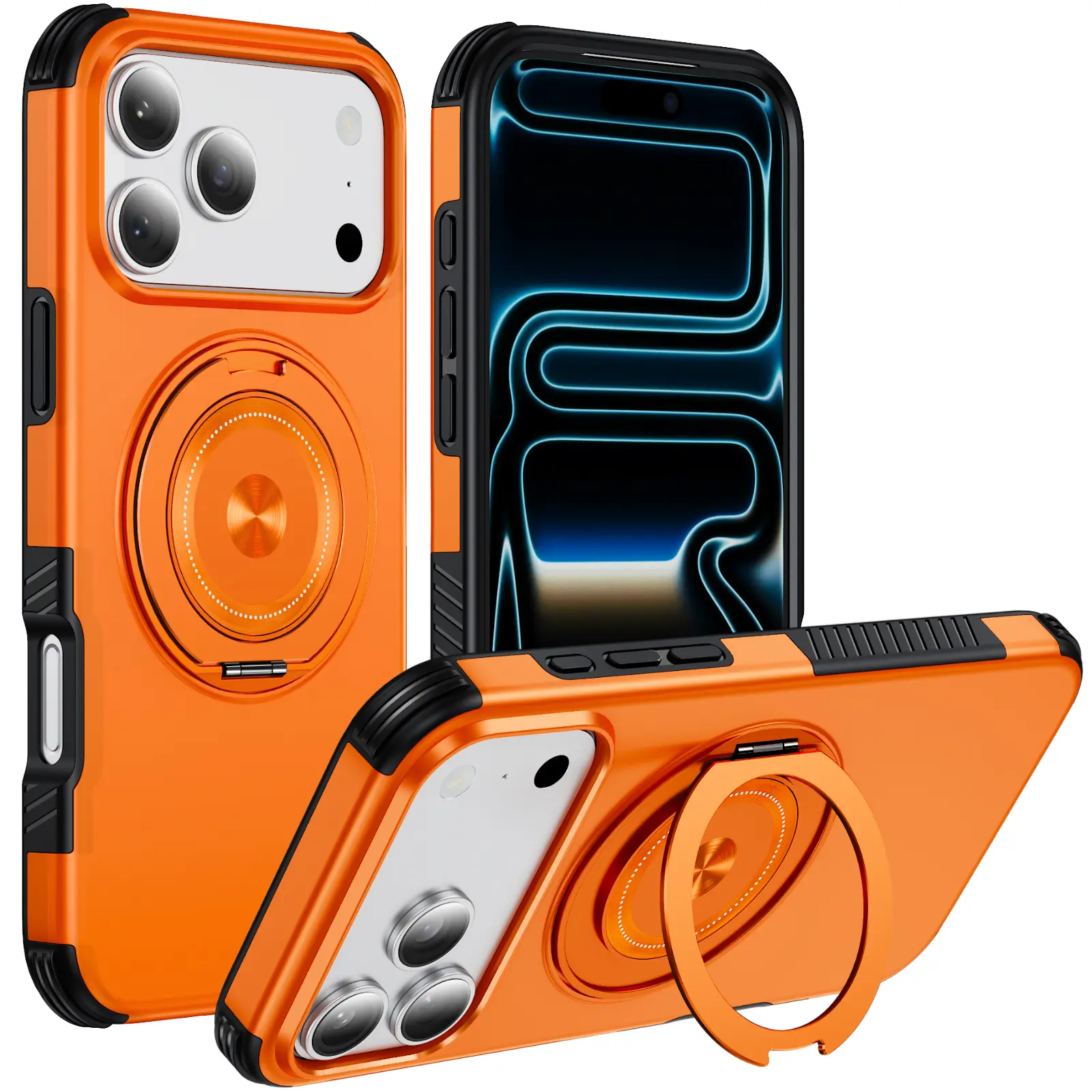 Ultra-Thin Magnetic Phone Case for iPhone 17/16/15/14, Fiber Shockproof Cover with Built-in Magnets for MagSafe Charging