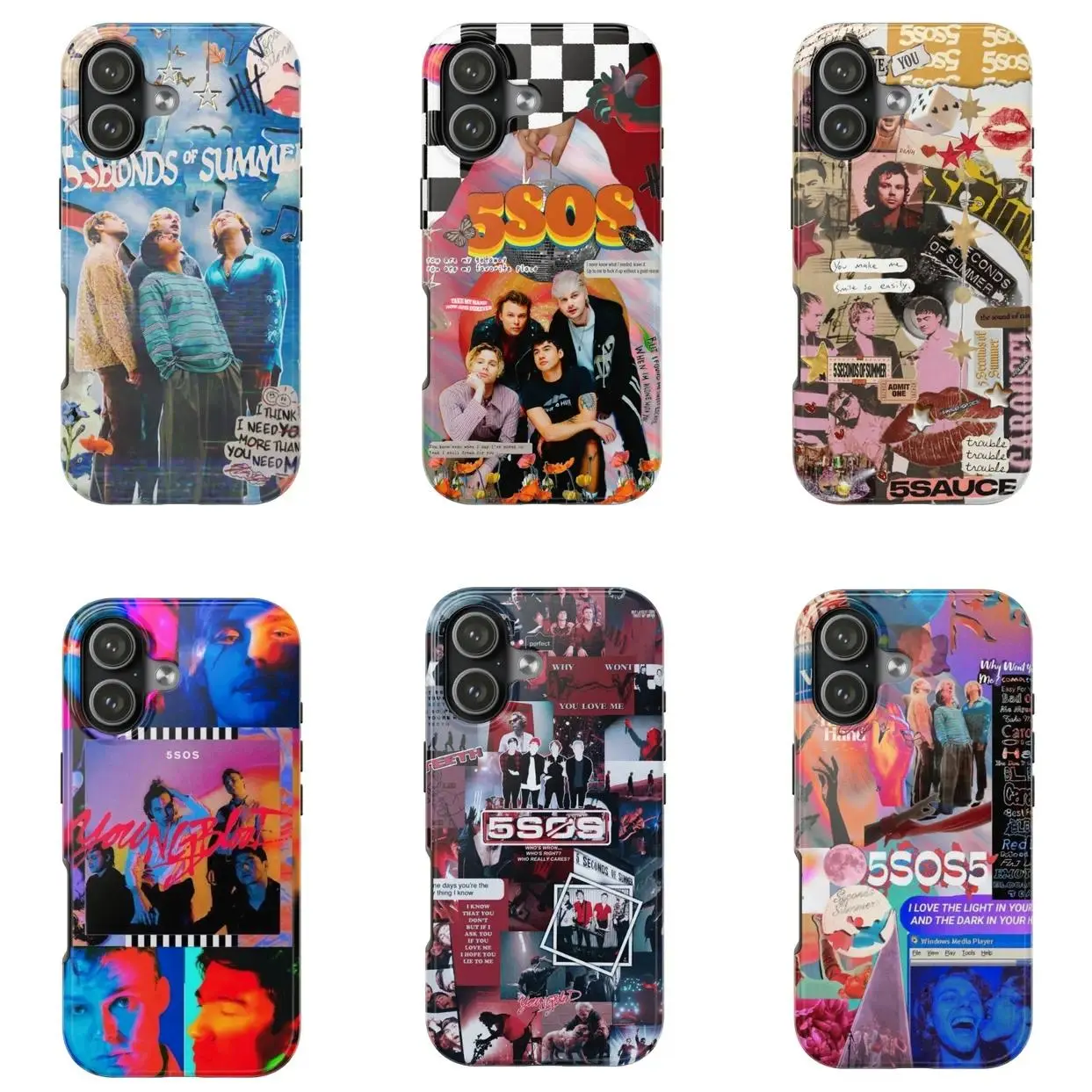 6 Styles Available: Five Seconds of Summer (5SOS) Phone Cases — "Everyone's a Star!" Album Series | Durable, Drop-Resistant Protective Cases | Compatible with iPhone 11–17 Pro Max/Plus Series & Samsung Galaxy S23–25 Series