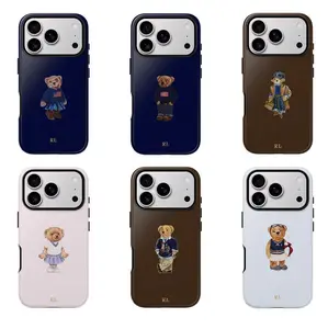 6 Styles Classic Polo Bear Phone Case, Glossy Finish, Dual Layer Shock Absorbent Protective Cover For iPhone 17 16 15 14 13 12 11 Pro Max, Gift Ideas, Matching Cases
