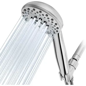 High Pressure Shower Head with Powerful Shower Spray & 59'' Stainless Steel Hose, 5 Spray Modes, Adjustable Bracket and Non-Clogging Nozzles(Chrome)