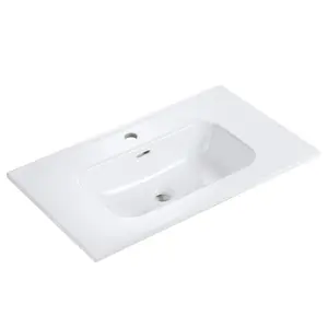 BB09-30-311, Integrated white ceramic basin, drain not included