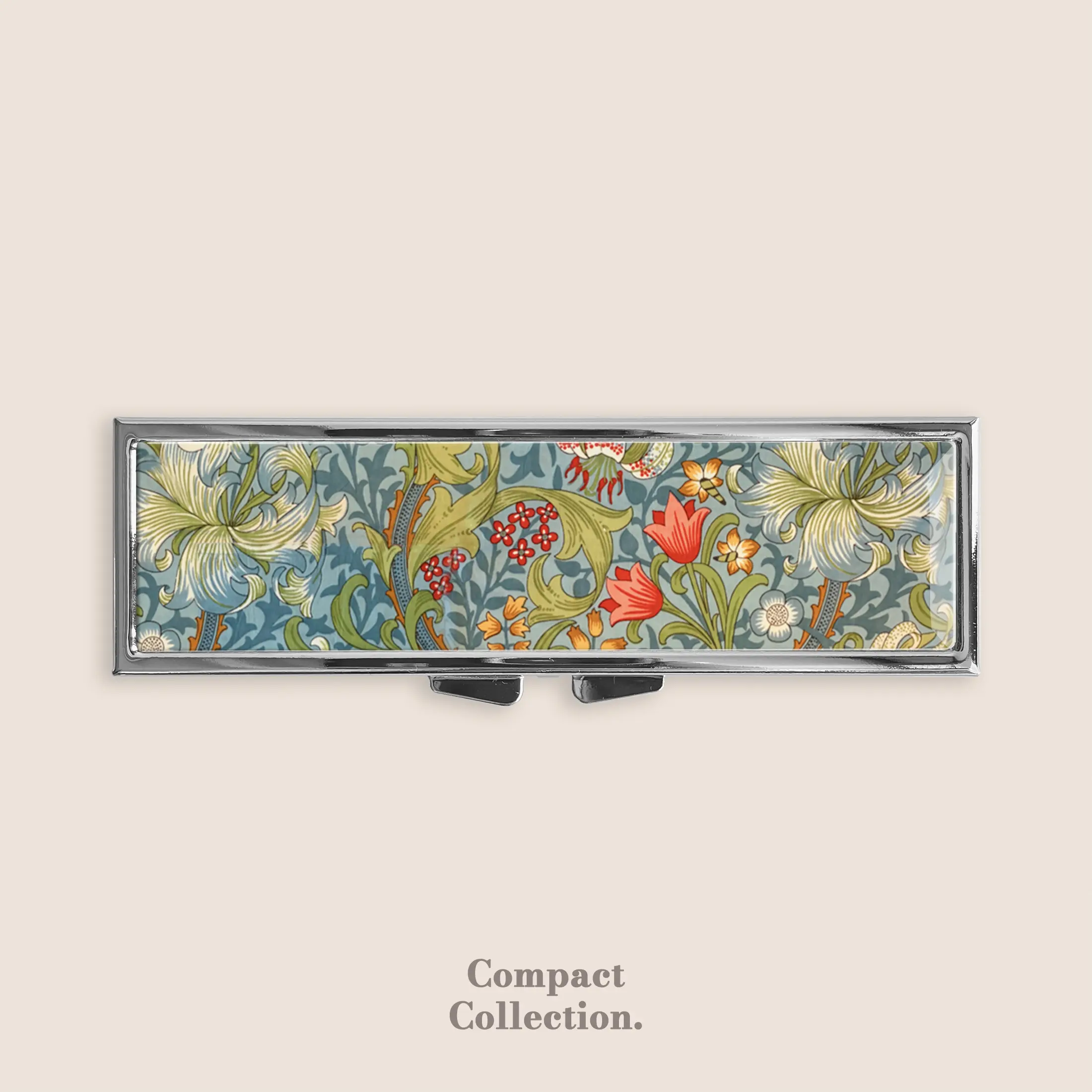 William Morris Lily Flower Vintage Pattern Pill Box Pill Container Weekly Pill Organizer 7 Day Gothic Curious Strange and Unusual Gifts Trinket Box Pill Case Pill Holder Travel Size Funny Gifts Boyfriend Father's Day Under 100 Dollars Graduation Gift