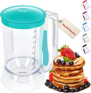 Pancake Dispenser for Batter - Pancake Mix Dispenser Cupcakes, and Muffins  Precision, Mess Free  Cake Mix Dispenser Bottle for Baking & Griddle - Teal Color
