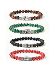 4pcs/set Natural Crystal Bracelets, Beautiful Bracelets, Attract Wealth Prosperity Courage Confidence Success, Vintage Style Jewelry for Men Women, Gift for Friends