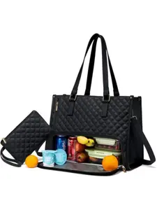 Large Capacity Durable Lunch Bag for Autumn Winter, Outdoor Picnic Insulated Ice Pack, Handheld Cooler Box, Casual Style, All Seasons Use