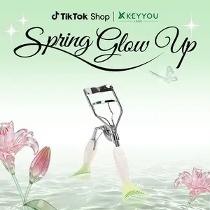 KEYYOU Eyelash Curler with Comb False Eyelashes Accessory Best Professional Tool for Lashes Curls Comfort Grip Wide Curvature for All Eye Shapes Springtok TikTok Shop SpringGlowUp