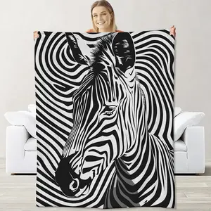 Zebra Blanket for Kids Girls Boys, Flannel Zebra Blankets Gifts, Black and White Zebra Skin Zebra Throw Blanket for Sofa Couch Bed Living Room Soft Warm Cozy Zebra Decor