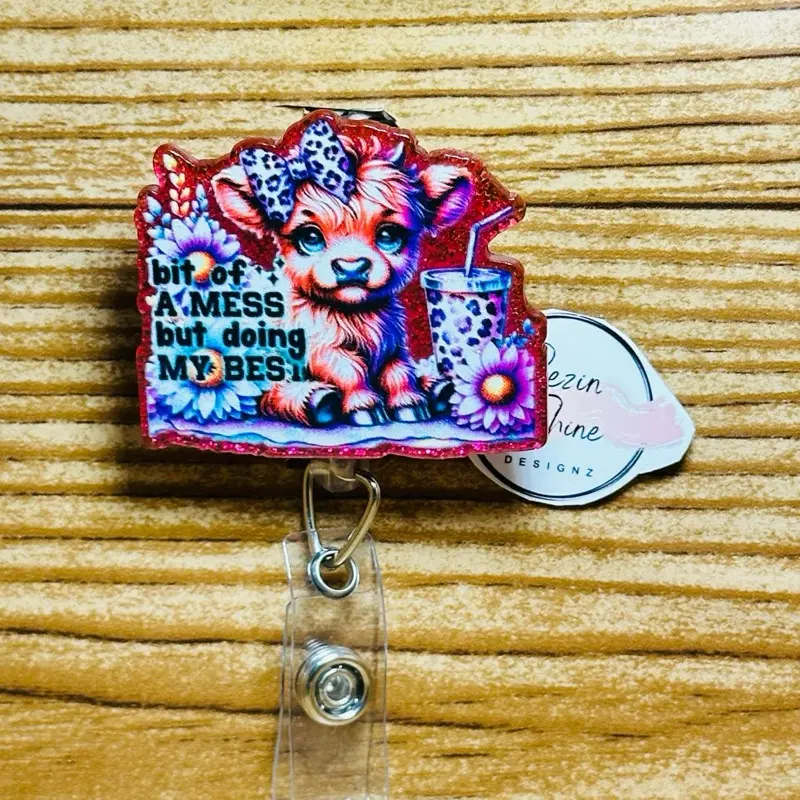 Bit Of A Mess But Doing My Best Cow Badge Reel