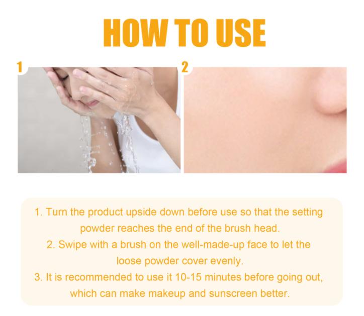 JAYSUING Sunscreen Shaping Powder SPF 50 PA+++ Oil Control Translucent Matte Finish 12-Hour Wear Buildable Puff Makeup Tool