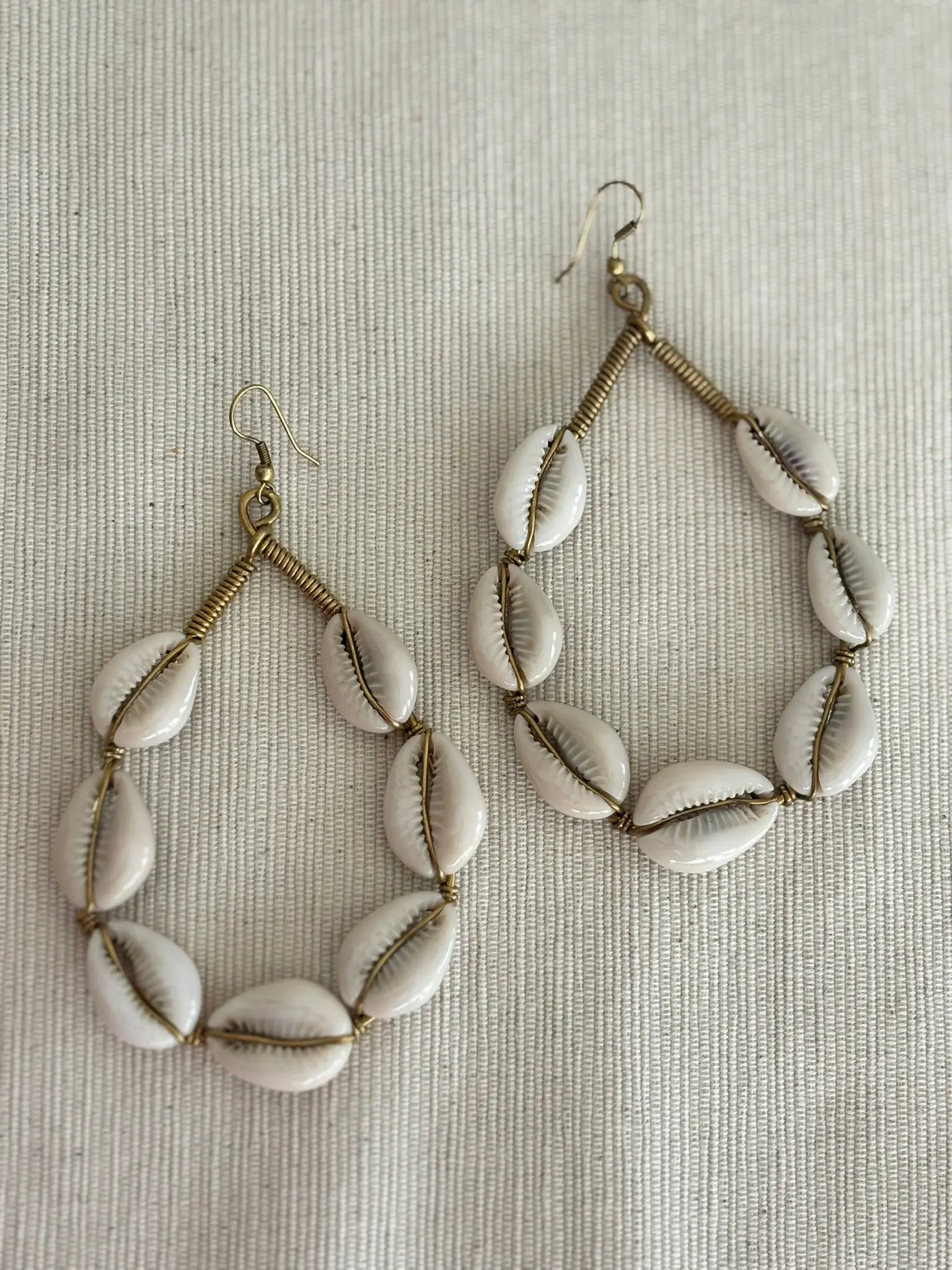 Malkia Hoop Cowrie Shell Earrings