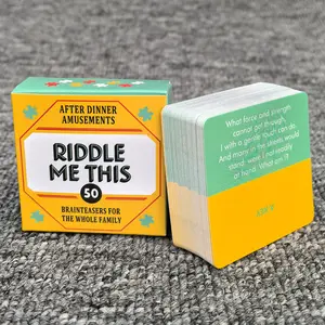 After Dinner Amusements Riddle Me This Brainteasers for the Whole Family Fun Party Card Game for Kids and Adults Classic Mind Teasers Pocket Sized Travel Game Interactive Tabletop Entertainment Vocabulary Building Educational Gift Idea outdoorfun