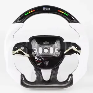 Real Carbon Fiber Fancy Customized LED Smart Steering Wheel, Compatible with Dodge 2015+ Charger, Challenger Hellcat, Durango SRT
