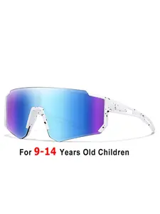 Kids Fashion Sunglasses 9-14 Years, Outdoor Sports Glasses Unisex, Colored Mirrored Lenses, Windproof, for Baseball, Cycling, Hiking, Fishing, Travel, Windproof Sports Eyewear