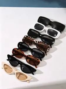 Elegant Multicolor PC Material Sunglasses, Modern Minimalist Uv400 Protection, Ideal for Women's Daily Commute, Street Photography, Vacations, Music Festivals