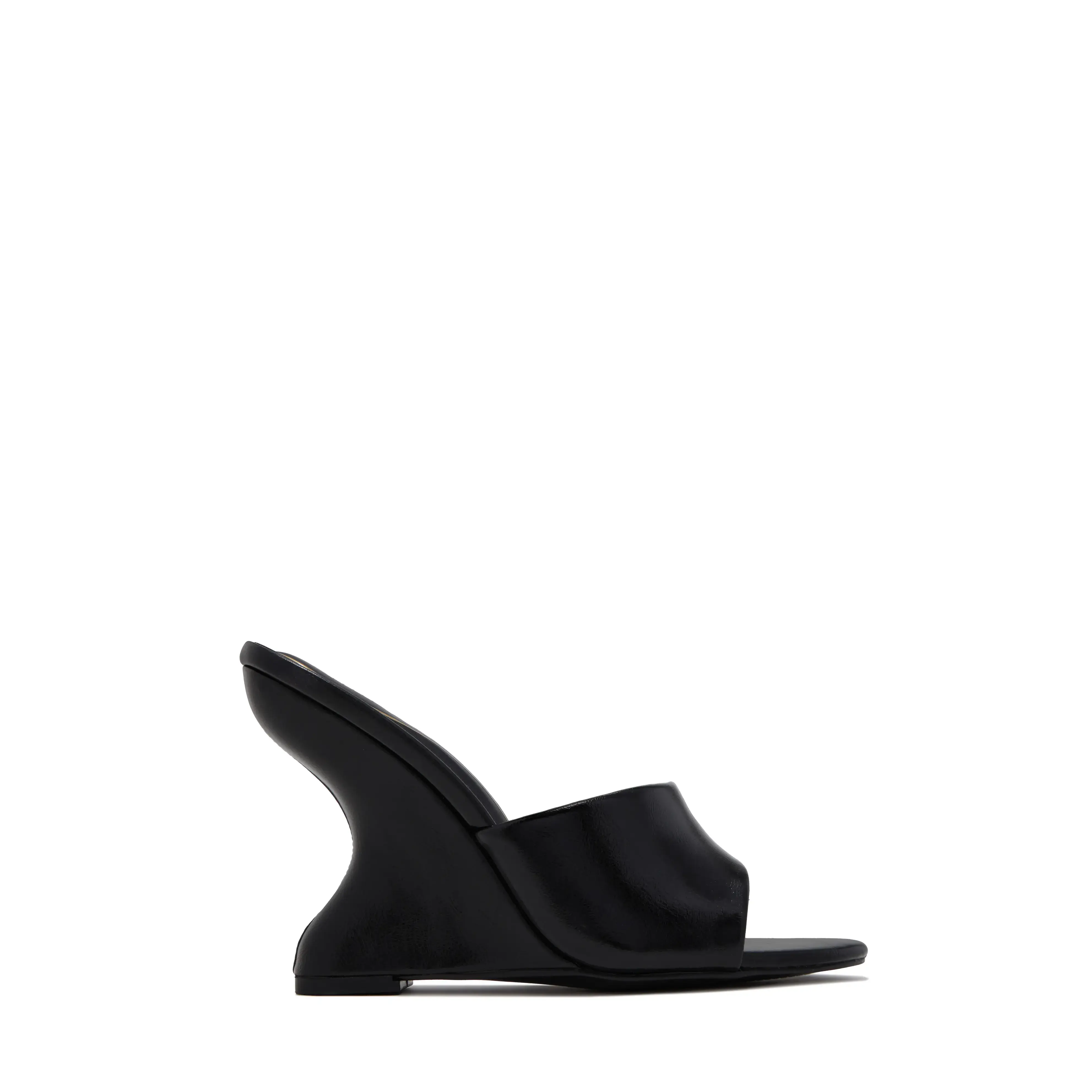 Nyla Wedge Mule Sandals - Black
