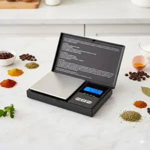 Mini Portable Stainless Steel Digital Scale for Kitchen Food, Jewelry Gold, Outdoor Camping Travel. Precision LCD Pocket Weighing Tool with Anti-Slip Base, Compact Mini Scale for Home and On-the-Go Use.