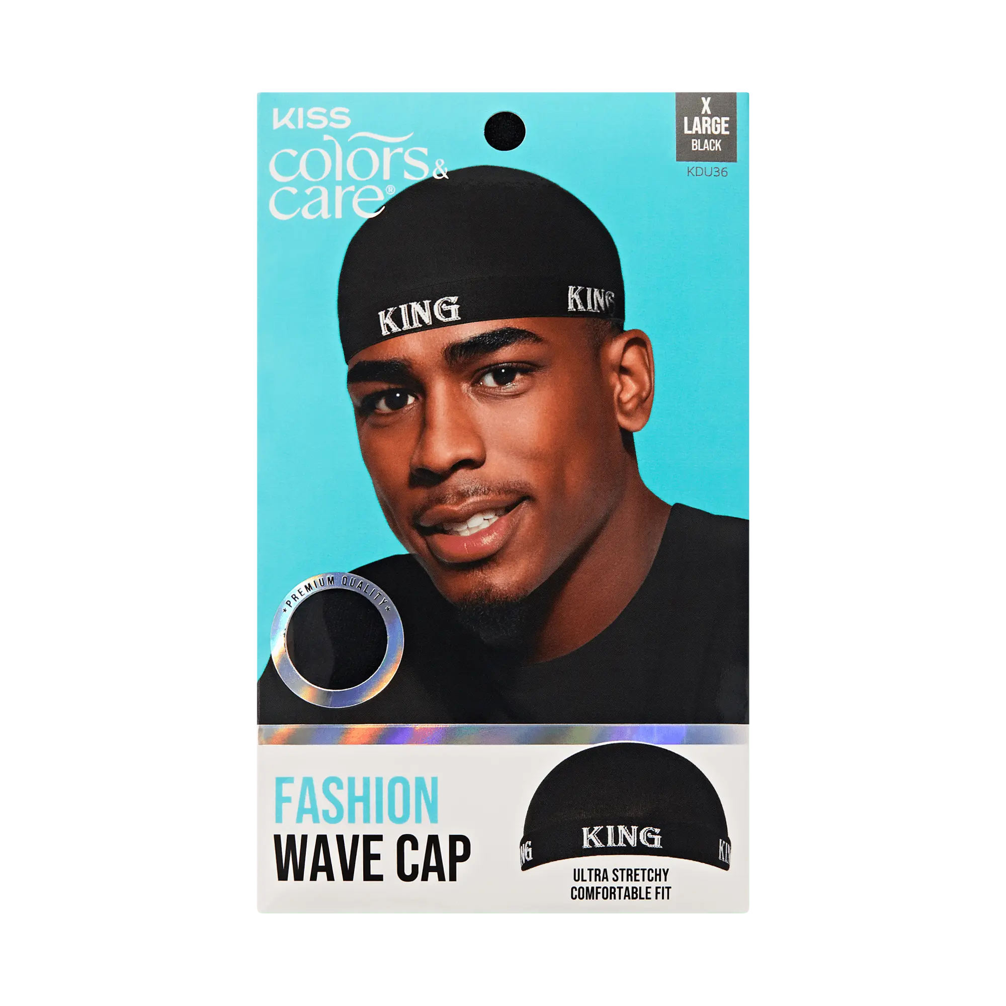 Kiss Colors & Care Premium Fashion Wave Cap - Black Kiss Colors & Care Premium Fashion Wave Cap - Black