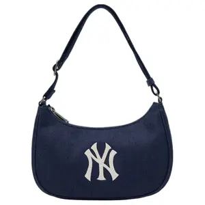 MLB New York Yankees Denim Tote Bag for Everyday Commute, Unisex Design in Indigo Blue