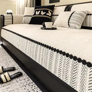 Modern Fashion Patchwork Sofa Cushion Cover, Non-Slip Durable Couch Protector Pad, Sofa Slipcover, All-Season Universal Sofa Decoration Accessory