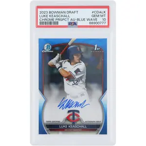 Luke Keaschall Minnesota Twins Autographed 2023 Bowman Chrome 1st Bowman Blue Wave #CDA-LK #32/150 PSA Authenticated 10 Card - Fanatics Authentic Certified