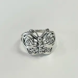 Sterling Silver 925 Butterfly Ring Insect Jewelry