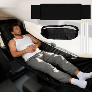 Portable Heavy Duty Truck Day Cab Hammock for Truck Front Seat, Supports Over 150kg, with Storage Pouch, Ideal for Driver Rest, Black