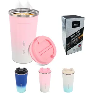 Stainless Steel Travel Coffee Tumbler17 oz Travel Coffee Mug with Lid, Insulated Coffee Mug with Lid togo Coffee Cups with Lids Coffee Travel Mugs Insulated forHot and Cold Tazaspara Cafe