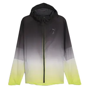 PUMA Mens M Seasons Ultra Lightweight Trail Jacket Running Athletic Outerwear  - Black, Grey, Yellow