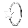 Oufer 20G Hinged Segmented Star Nose Ring - 316L Stainless Steel Comfortable Easy-Hinge Fit Piece for Nose Piercings, 8mm/10mm Sizes, Daily Everyday Body Jewelry for Unisex Enthusiasts