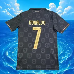 2025 2026 Season Away Black No.7 Ronaldo Short Sleeve Soccer Jersey