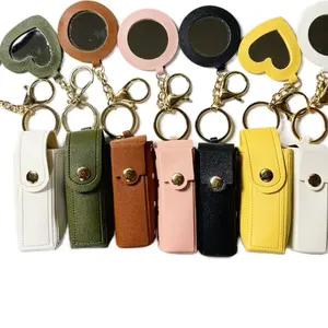 PU Leather Compact Lipstick Case - Stylish Keychain, Practical Simple Accessory, Ideal Gifts for Boyfriend