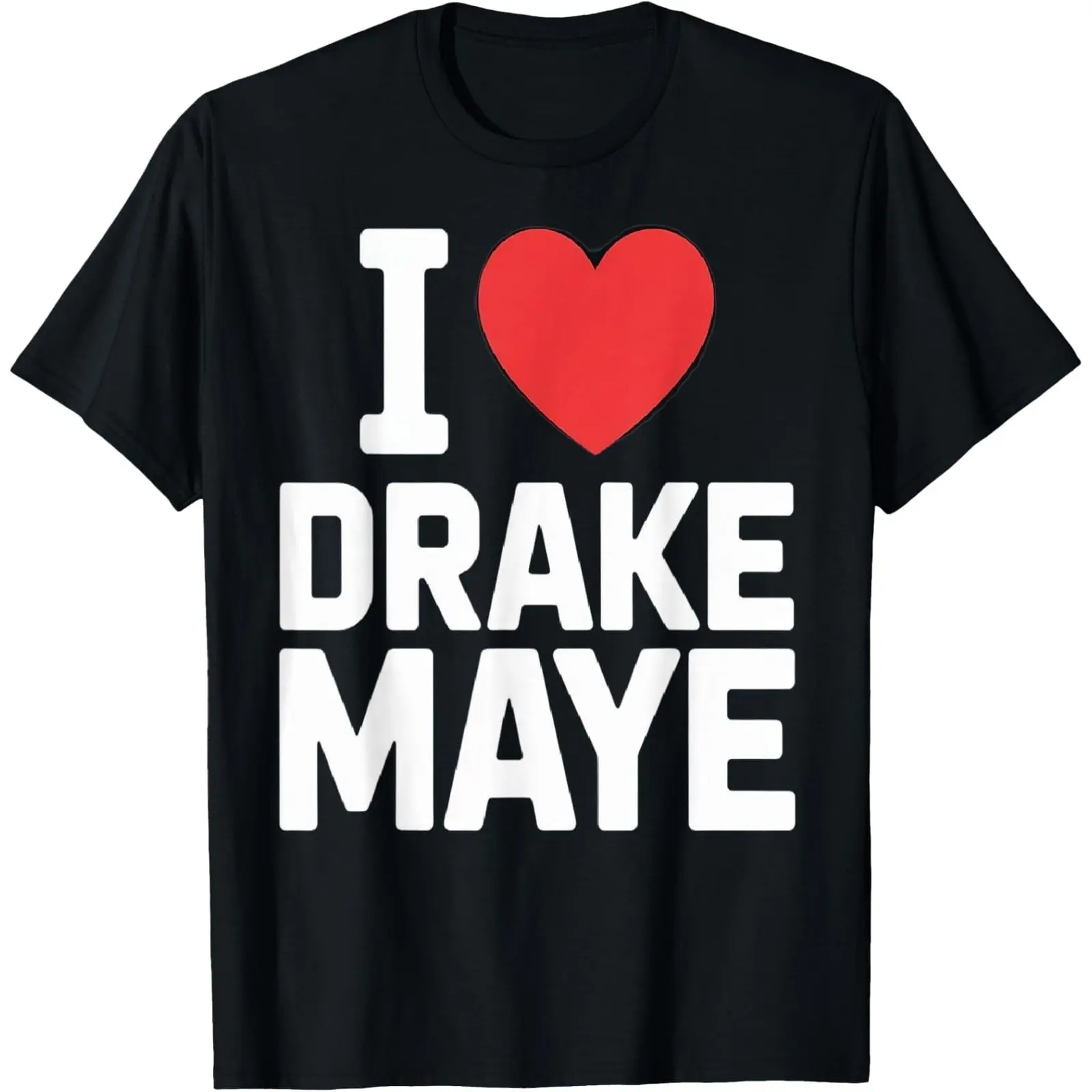 Men's Round Neck Short-Sleeve Casual T-Shirt - Drake Maye Football Player Fan Heart Unisex Streetwear Football Fashion Top, Tshirt