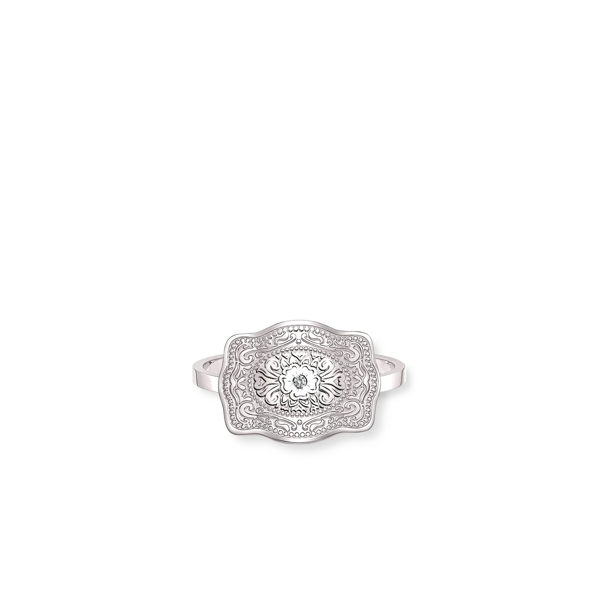 Mini Belt Buckle Ring (Amelia Rose) - Silver