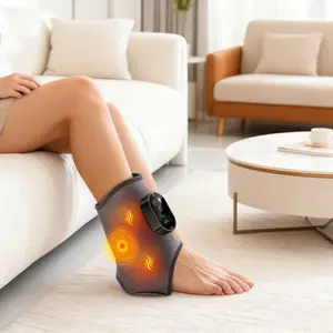 Wireless Ankle Massager USB Charging, Portable Heat Press Vibration Foot Massage, Ankle Joint Protection, 3 Levels Temperature & Strength Adjustment