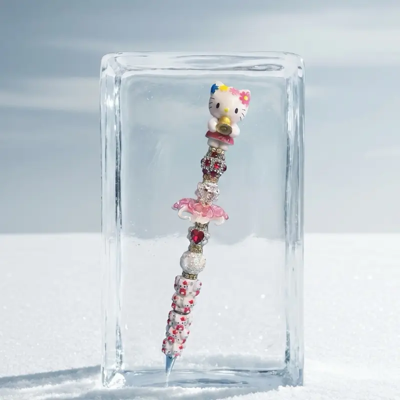 Kitty Beaded Pen, Cute Cat-Themed Writing Tool for Daily Note-Taking and Gifting