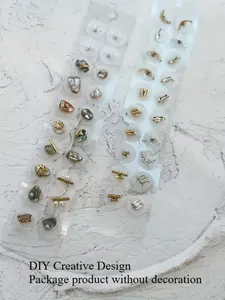 Transparent Ear Stud Jewelry Patch, Baroque Style Silver Color Beads, 100 Pieces Ear Piercing Accessories, All Seasons Casual Wear