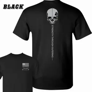 Bold Skull and Motivational Quote Design T-shirt, Minimalist Tactical Graphic Tee , Comfortable and Stylish , Perfect for Fitness and Mindset Warriors Menswear Top Sport-outfitsmen, Gym Shirt Women-men's shirt