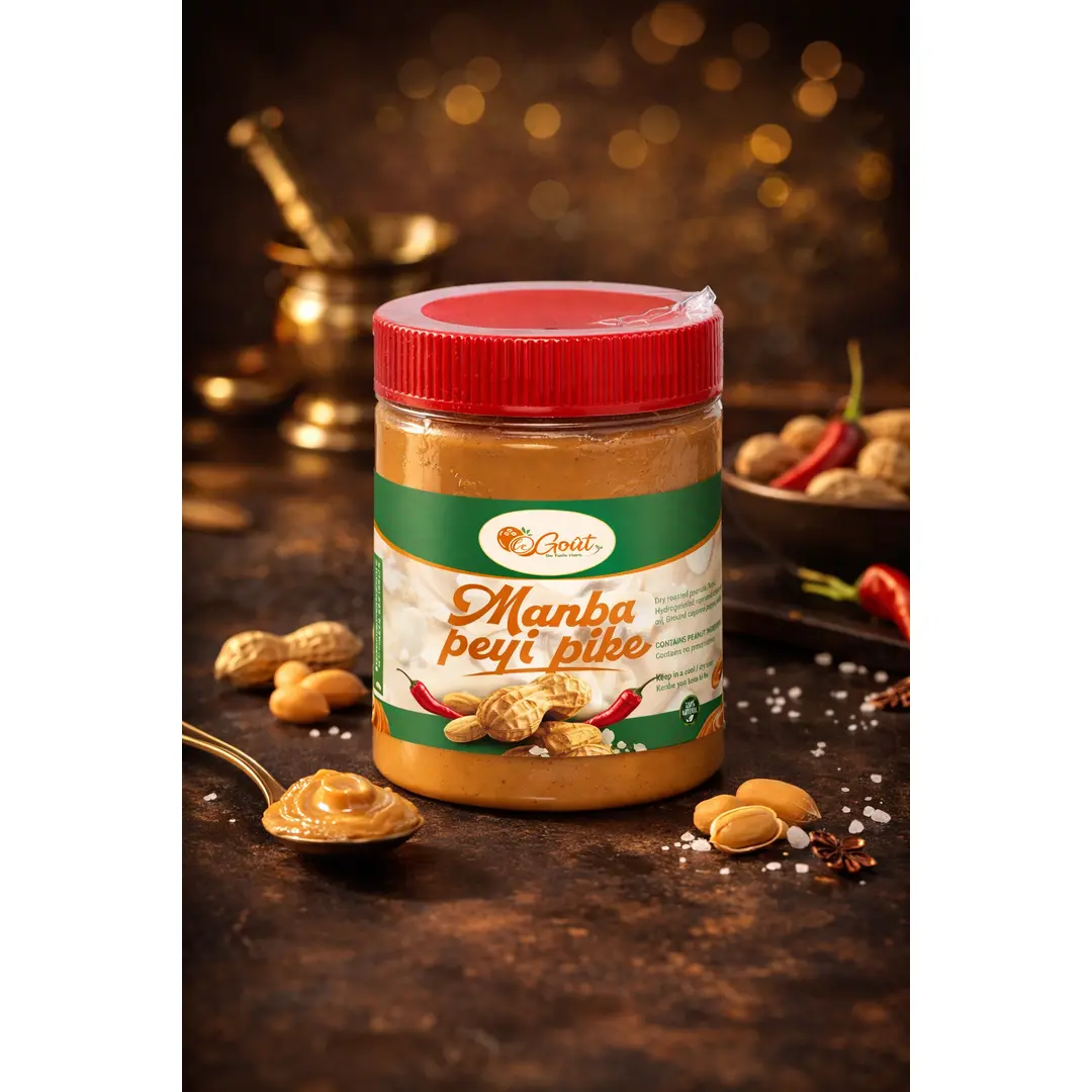 Manba Peyi Pike Spicy Peanut Butter Spread for Bread, Crackers & Cooking, Peanut Spread, 100% Natural, No Preservatives