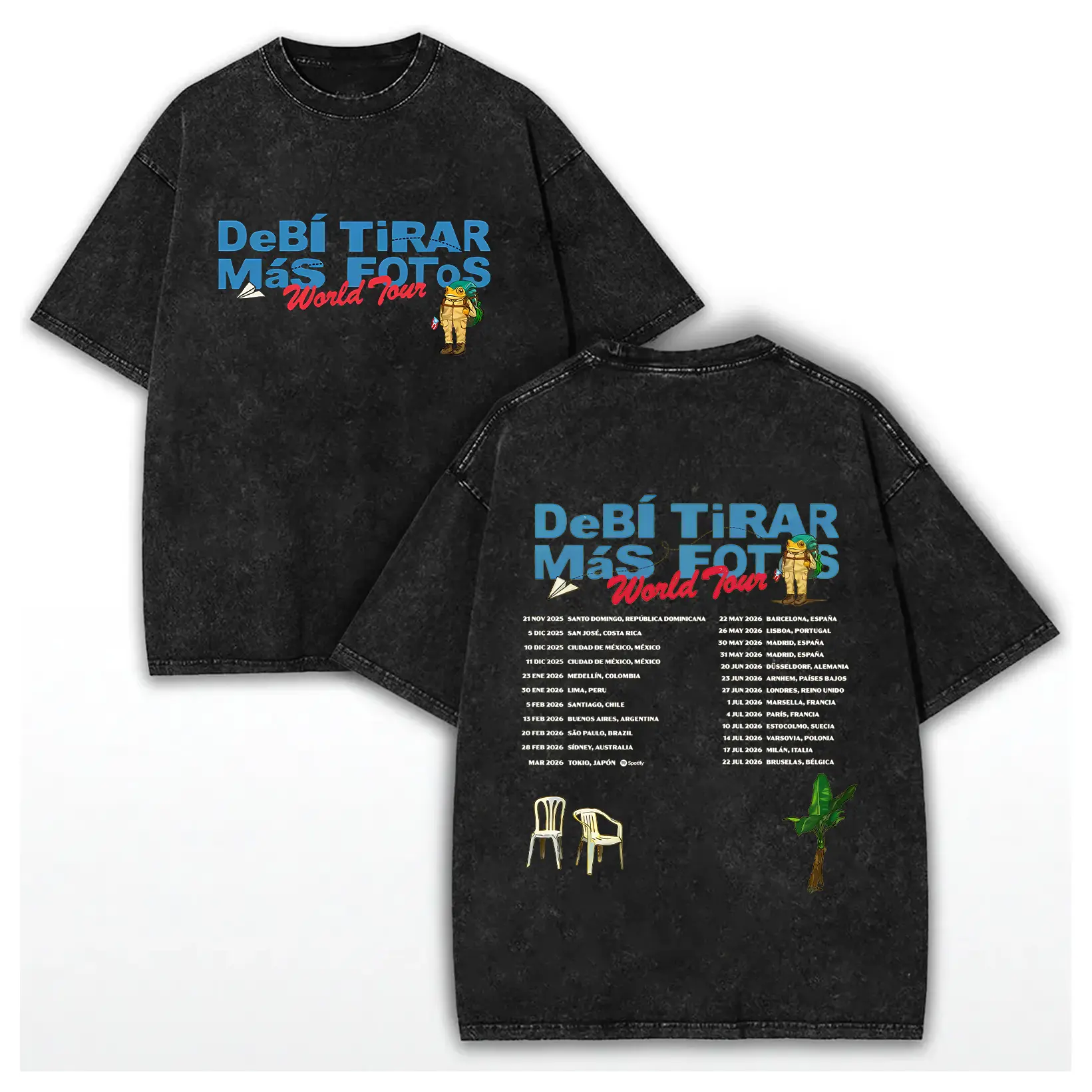 Unisex Retro Bunny Rapper DTMF World Tour 2025-2026 Washed T-Shirt, Clothing Vintage Harajuku High Quality Clothes Cotton Tee for Fans Gift