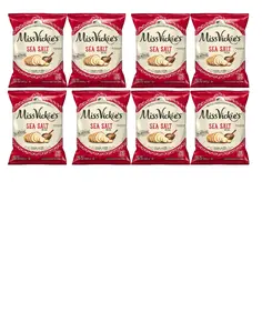 Miss Vickie's Sea Salt Flavored Kettle Cooked Potato Chips 1.375 Ounce Pack of 8 Snack Savory Veg with Crispy Texture - Crunchy