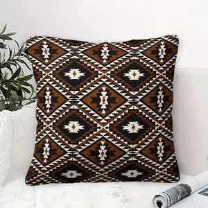 Southwestern Aztec Print Throw Pillow with Core, Tribal Geometric Cushion, Boho Western Accent Pillow, Soft Decorative Pillow for Sofa Couch Bedroom Living Room, Aesthetic Home Decor Gift