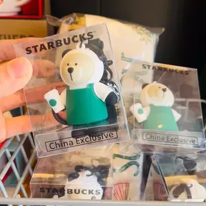 Starbucks overseas China exclusive panda white green black Starbucks Bearista keychain