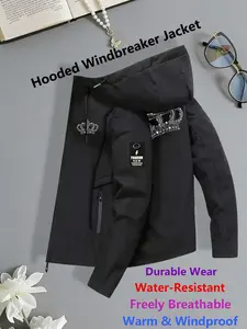 Women's Hooded Windbreaker Jacket Polka Dot Crown Front-Back Graphic Print Outdoor Windproof Coat, Outerwear Water-Resistant Breathable Durable Lightweight for Ladies Daily Commute Leisure Outings Weekend Getaways in Spring Autumn Winter