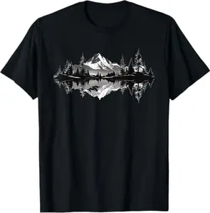 Mountain Landscape Reflection Forest Trees Outdoor Wildlife T-Shirt