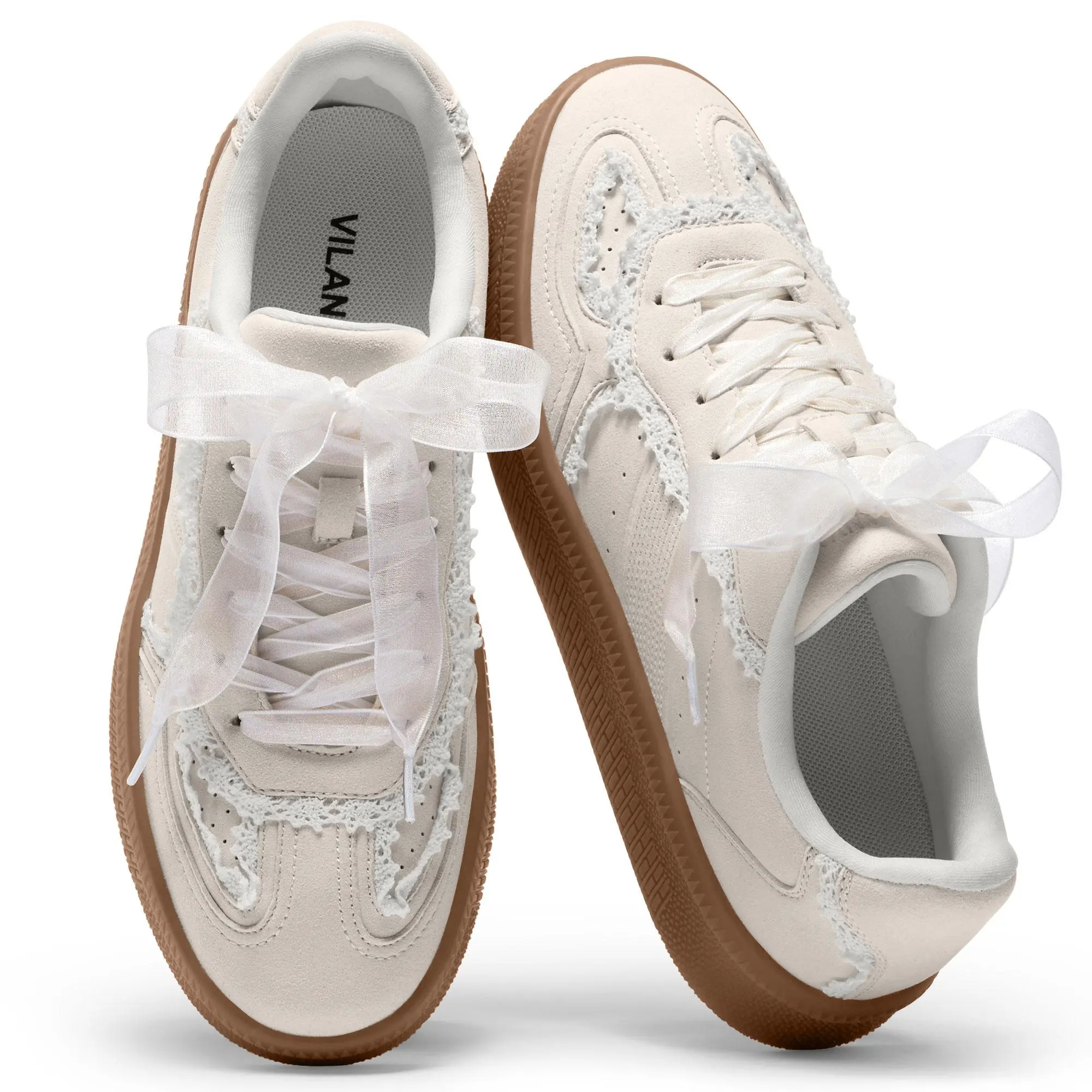 Vilanva Women's Lace Detail Fashion Sneakers Comfortable Casual Dress Sneakers with Retro Gum Sole Walking Trendy Footwear Girl #SummerVibes - TikTok Shop Vilanva Women's Lace Detail Fashion Sneakers Comfortable Casual Dress Sneakers with Retro Gum Sole Walking Trendy Footwear Girl #SummerVibes - TikTok Shop