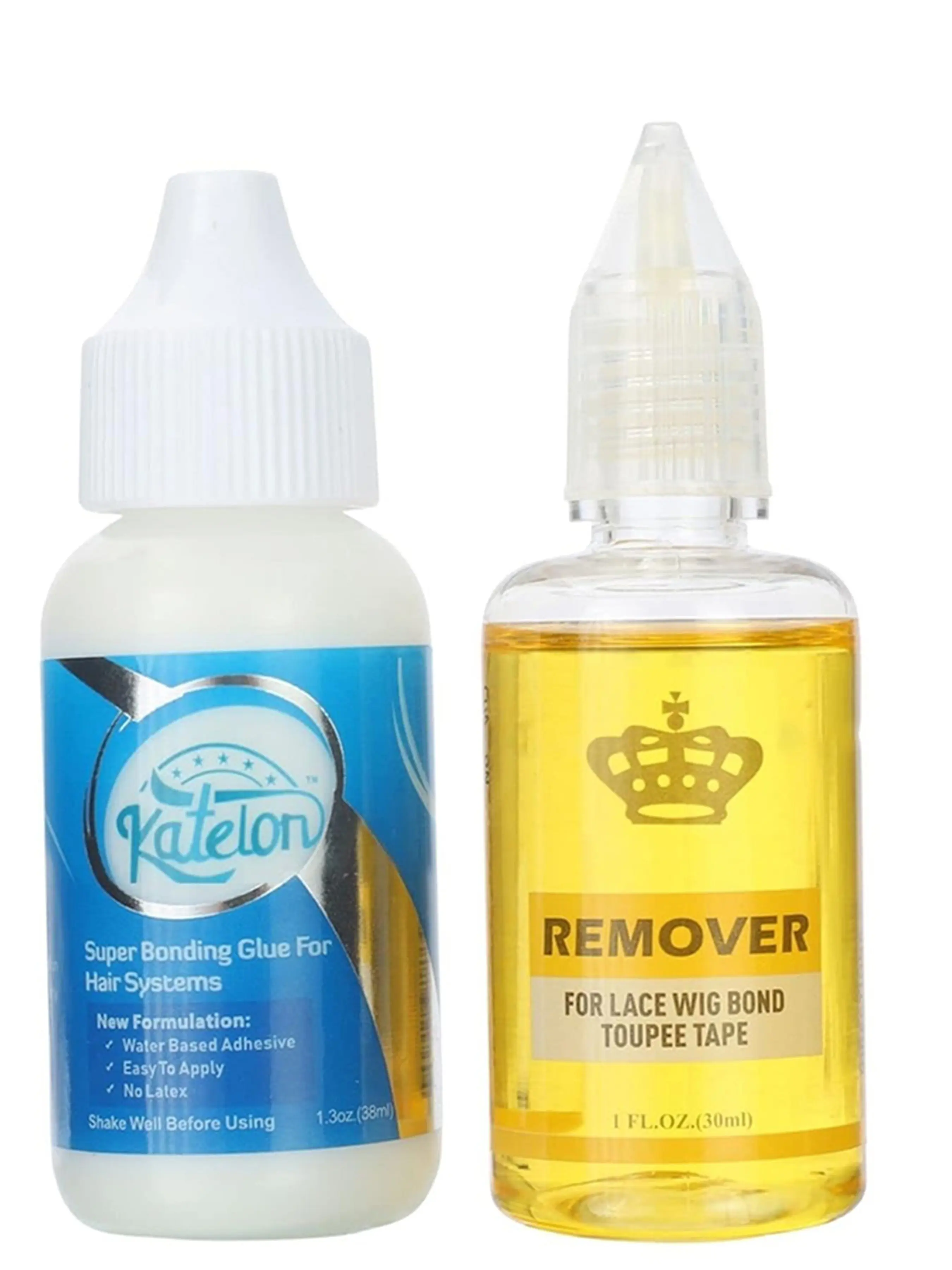 2-Piece Wig Glue Set, Waterproof Lace Front Wig Adhesive Kit, Includes 1.3oz Glue and 1oz Remover, Secure and Natural Look
